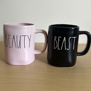 Rae Dunn Beauty and Beast mug set